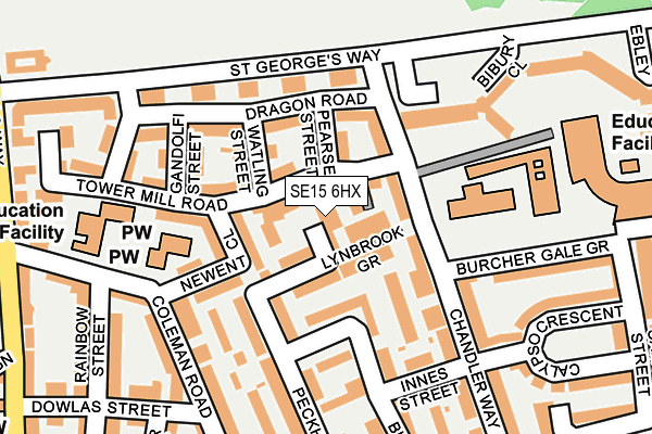 SE15 6HX map - OS OpenMap – Local (Ordnance Survey)