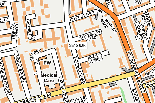 SE15 6JR map - OS OpenMap – Local (Ordnance Survey)