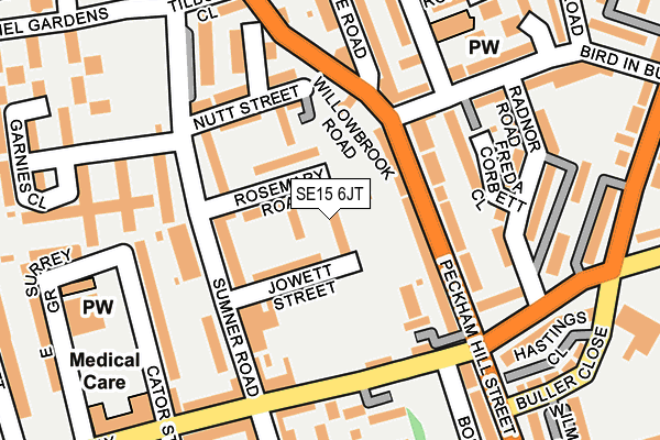 SE15 6JT map - OS OpenMap – Local (Ordnance Survey)