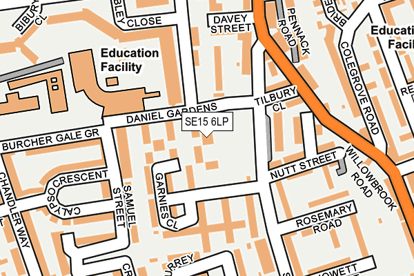 SE15 6LP map - OS OpenMap – Local (Ordnance Survey)