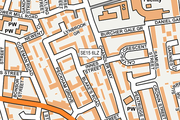 SE15 6LZ map - OS OpenMap – Local (Ordnance Survey)