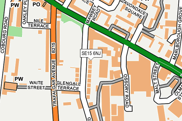SE15 6NJ map - OS OpenMap – Local (Ordnance Survey)