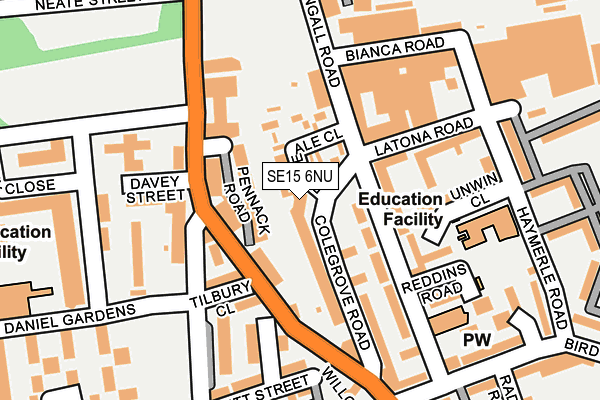 SE15 6NU map - OS OpenMap – Local (Ordnance Survey)