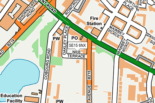 SE15 6NX map - OS OpenMap – Local (Ordnance Survey)