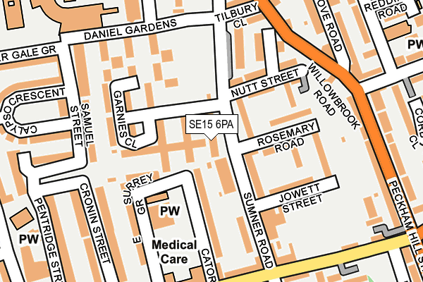 SE15 6PA map - OS OpenMap – Local (Ordnance Survey)