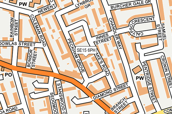 SE15 6PH map - OS OpenMap – Local (Ordnance Survey)