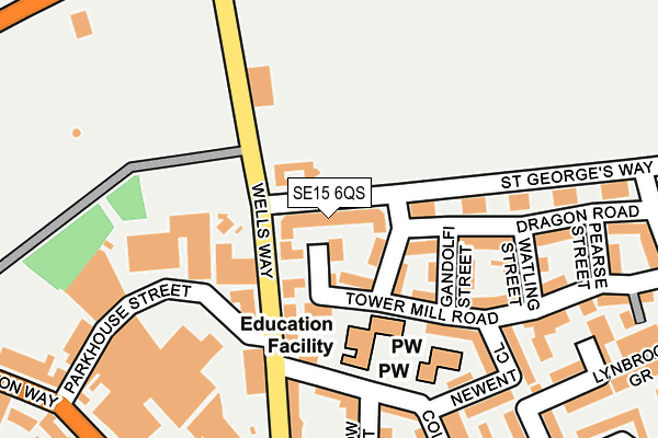 SE15 6QS map - OS OpenMap – Local (Ordnance Survey)