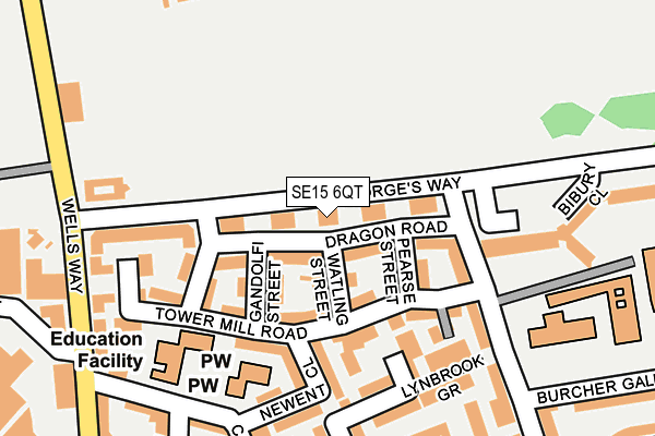 SE15 6QT map - OS OpenMap – Local (Ordnance Survey)