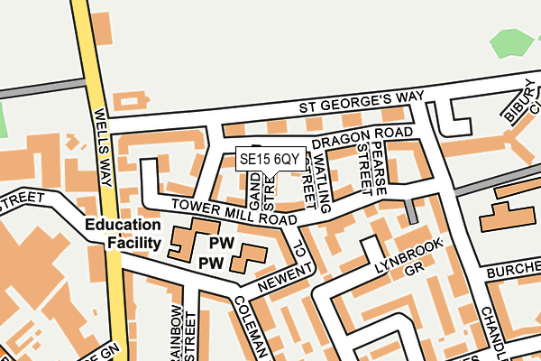 SE15 6QY map - OS OpenMap – Local (Ordnance Survey)