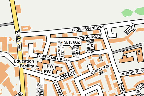 SE15 6QZ map - OS OpenMap – Local (Ordnance Survey)