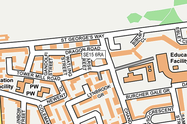 SE15 6RA map - OS OpenMap – Local (Ordnance Survey)
