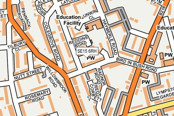 SE15 6RH map - OS OpenMap – Local (Ordnance Survey)