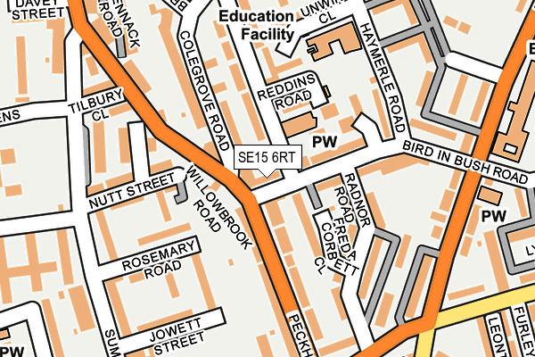 SE15 6RT map - OS OpenMap – Local (Ordnance Survey)