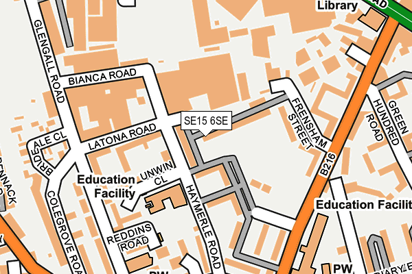 SE15 6SE map - OS OpenMap – Local (Ordnance Survey)