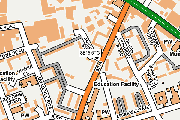 SE15 6TG map - OS OpenMap – Local (Ordnance Survey)