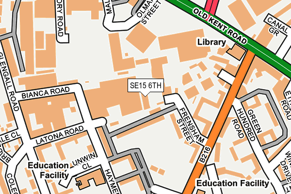 SE15 6TH map - OS OpenMap – Local (Ordnance Survey)