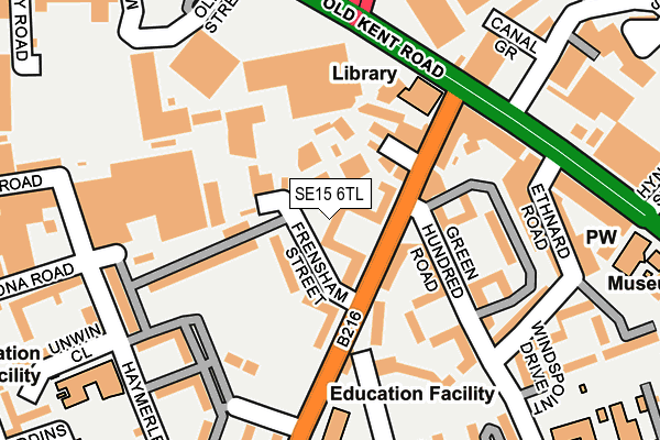 SE15 6TL map - OS OpenMap – Local (Ordnance Survey)