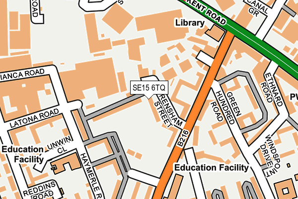 SE15 6TQ map - OS OpenMap – Local (Ordnance Survey)