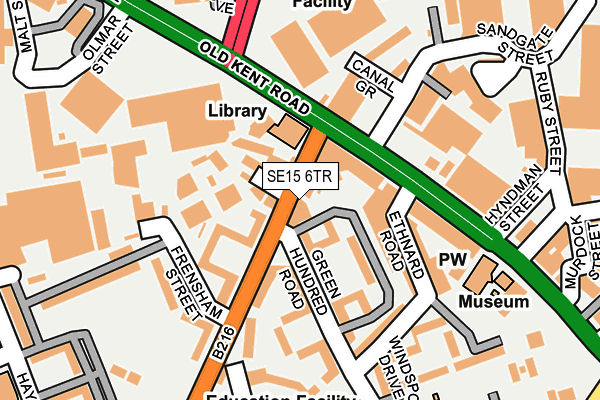 SE15 6TR map - OS OpenMap – Local (Ordnance Survey)