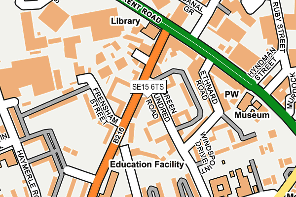 SE15 6TS map - OS OpenMap – Local (Ordnance Survey)