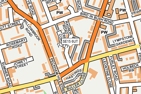 SE15 6UT map - OS OpenMap – Local (Ordnance Survey)