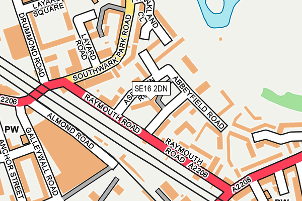 SE16 2DN map - OS OpenMap – Local (Ordnance Survey)