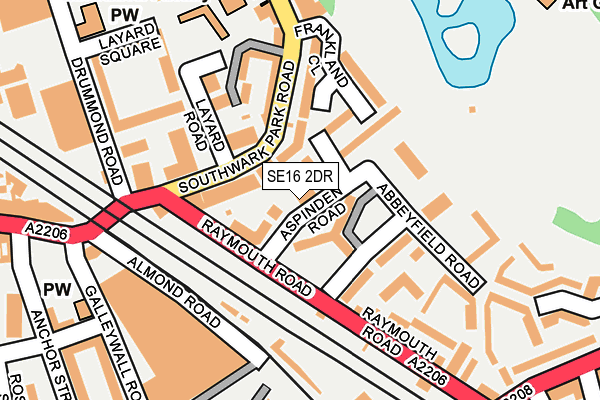 SE16 2DR map - OS OpenMap – Local (Ordnance Survey)