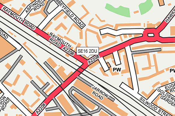 SE16 2DU map - OS OpenMap – Local (Ordnance Survey)