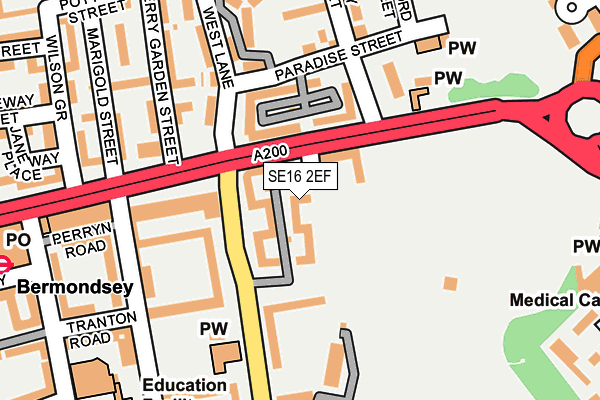 SE16 2EF map - OS OpenMap – Local (Ordnance Survey)