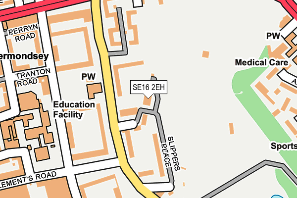 SE16 2EH map - OS OpenMap – Local (Ordnance Survey)