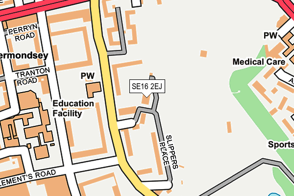 SE16 2EJ map - OS OpenMap – Local (Ordnance Survey)