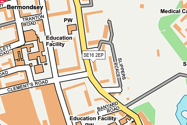 SE16 2EP map - OS OpenMap – Local (Ordnance Survey)