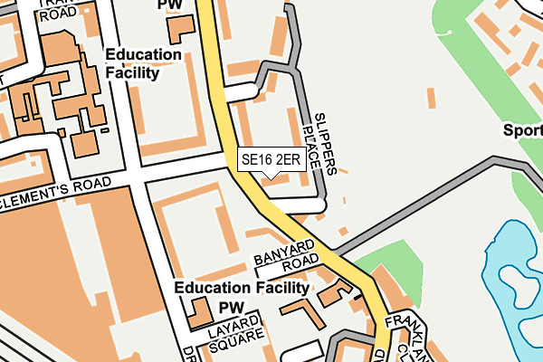 SE16 2ER map - OS OpenMap – Local (Ordnance Survey)