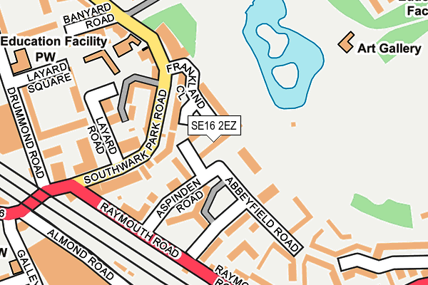 SE16 2EZ map - OS OpenMap – Local (Ordnance Survey)