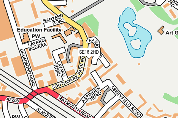 SE16 2HD map - OS OpenMap – Local (Ordnance Survey)