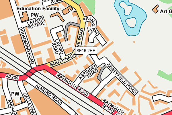 SE16 2HE map - OS OpenMap – Local (Ordnance Survey)