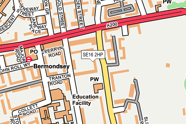 SE16 2HP map - OS OpenMap – Local (Ordnance Survey)