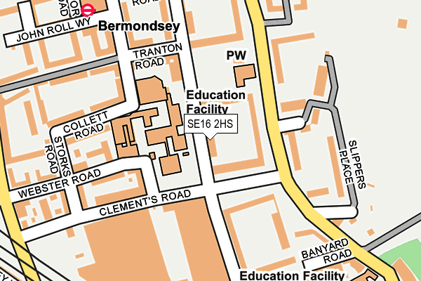 SE16 2HS map - OS OpenMap – Local (Ordnance Survey)