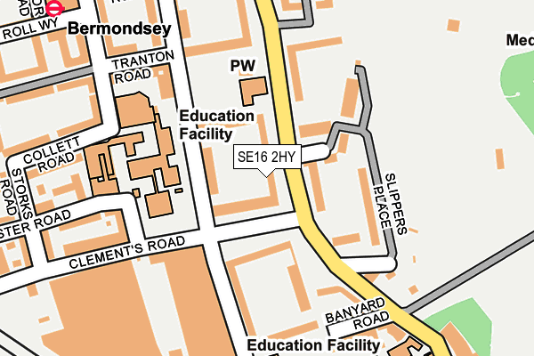 SE16 2HY map - OS OpenMap – Local (Ordnance Survey)