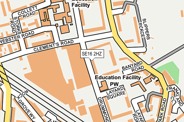 SE16 2HZ map - OS OpenMap – Local (Ordnance Survey)