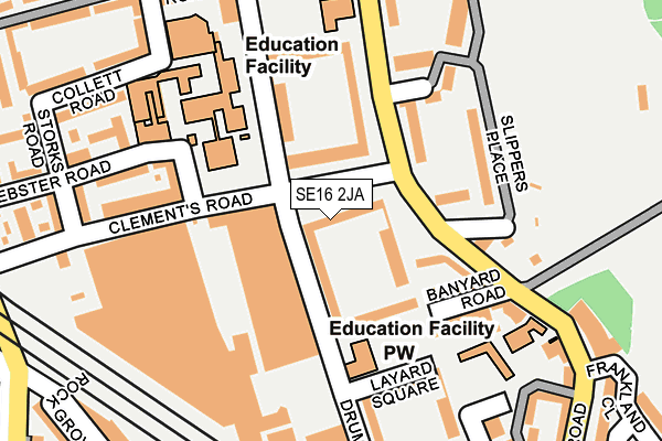 SE16 2JA map - OS OpenMap – Local (Ordnance Survey)