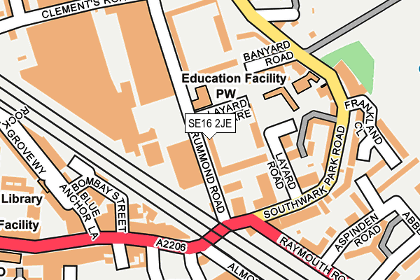SE16 2JE map - OS OpenMap – Local (Ordnance Survey)