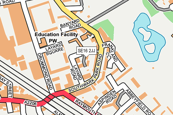 SE16 2JJ map - OS OpenMap – Local (Ordnance Survey)