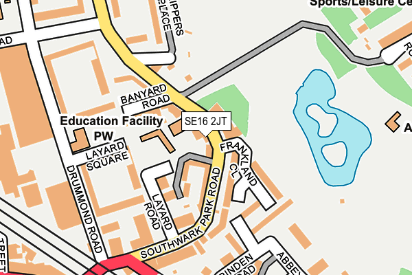 SE16 2JT map - OS OpenMap – Local (Ordnance Survey)