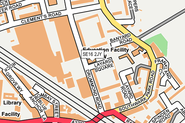 SE16 2JY map - OS OpenMap – Local (Ordnance Survey)