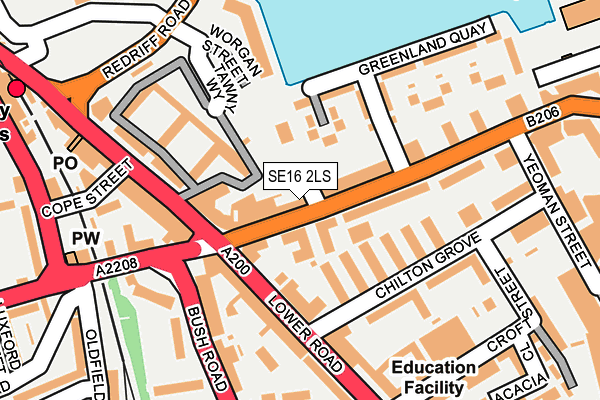 SE16 2LS map - OS OpenMap – Local (Ordnance Survey)