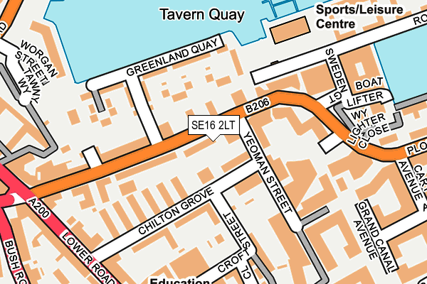 SE16 2LT map - OS OpenMap – Local (Ordnance Survey)