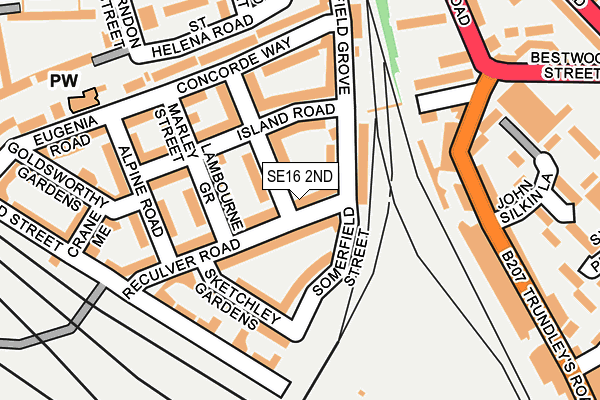 SE16 2ND map - OS OpenMap – Local (Ordnance Survey)