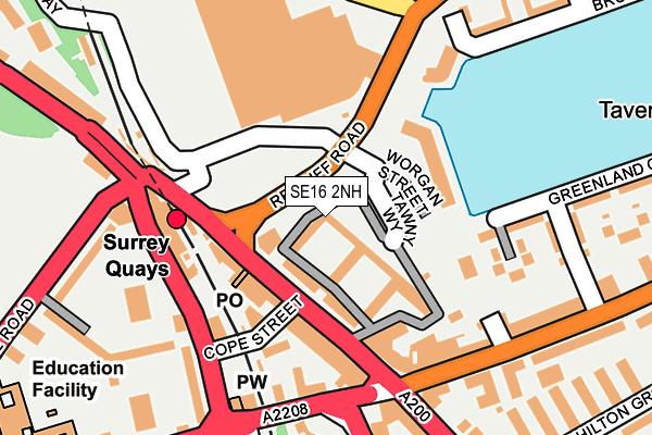 SE16 2NH map - OS OpenMap – Local (Ordnance Survey)