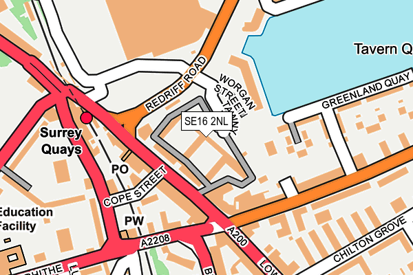 SE16 2NL map - OS OpenMap – Local (Ordnance Survey)